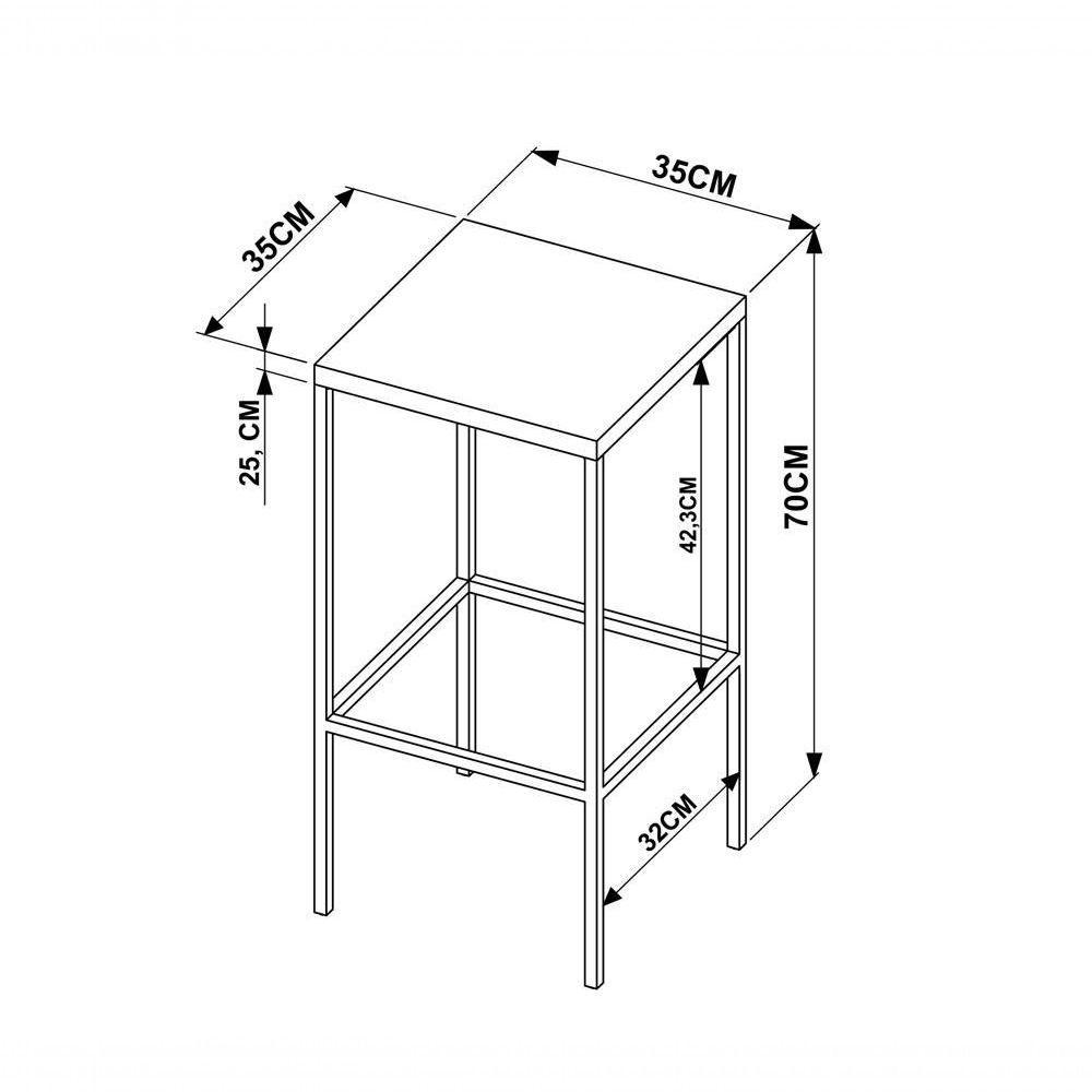 Kit Com 02 Banqueta Alta 27816 Vermont Preto Fosco - 3