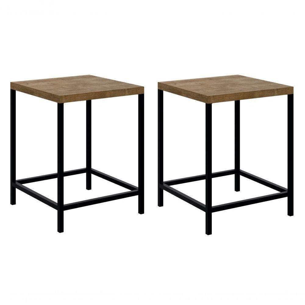 Kit Com 02 Banquetas Baixas 27815 Vermont Preto Fosco - 1