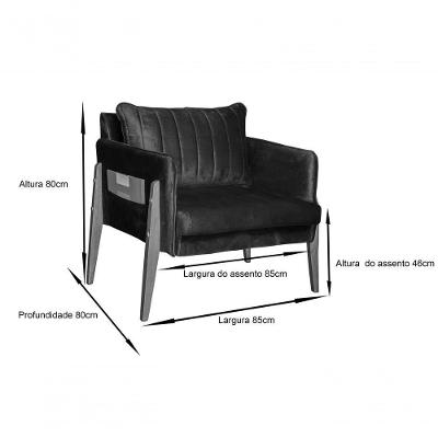 Poltrona Decorativa Luxo Milão Dora Bela 0130 Verde Musgo