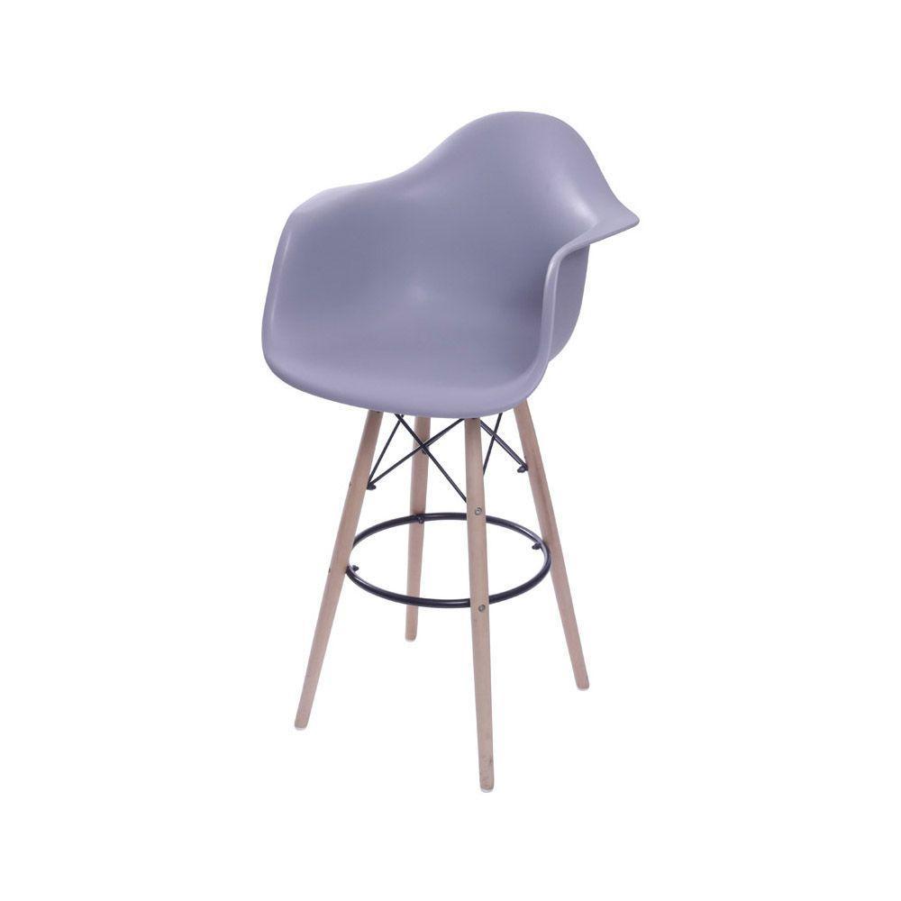 Banqueta Eames Dkr Com Braço Cinza - 1
