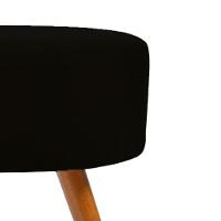 Kit 1 Opala Cinza + 1 Puff Pé Palito De Estar Preto - 2