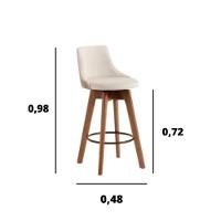 Banqueta Copa Gourmet Design Tecido Linho Bege - 2