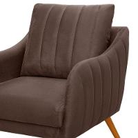 Poltrona Salem Veludo Marrom Pés Palito Castanho - D'rossi - 7