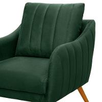 Poltrona Salem Veludo Pés Palito Castanho Cor Verde Militar - 7