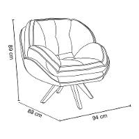 Poltrona Giratória Luisiana Veludo Marrom Base De Madeira - 2
