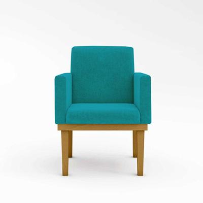 Poltrona Com Base Decoração Azul Turquesa