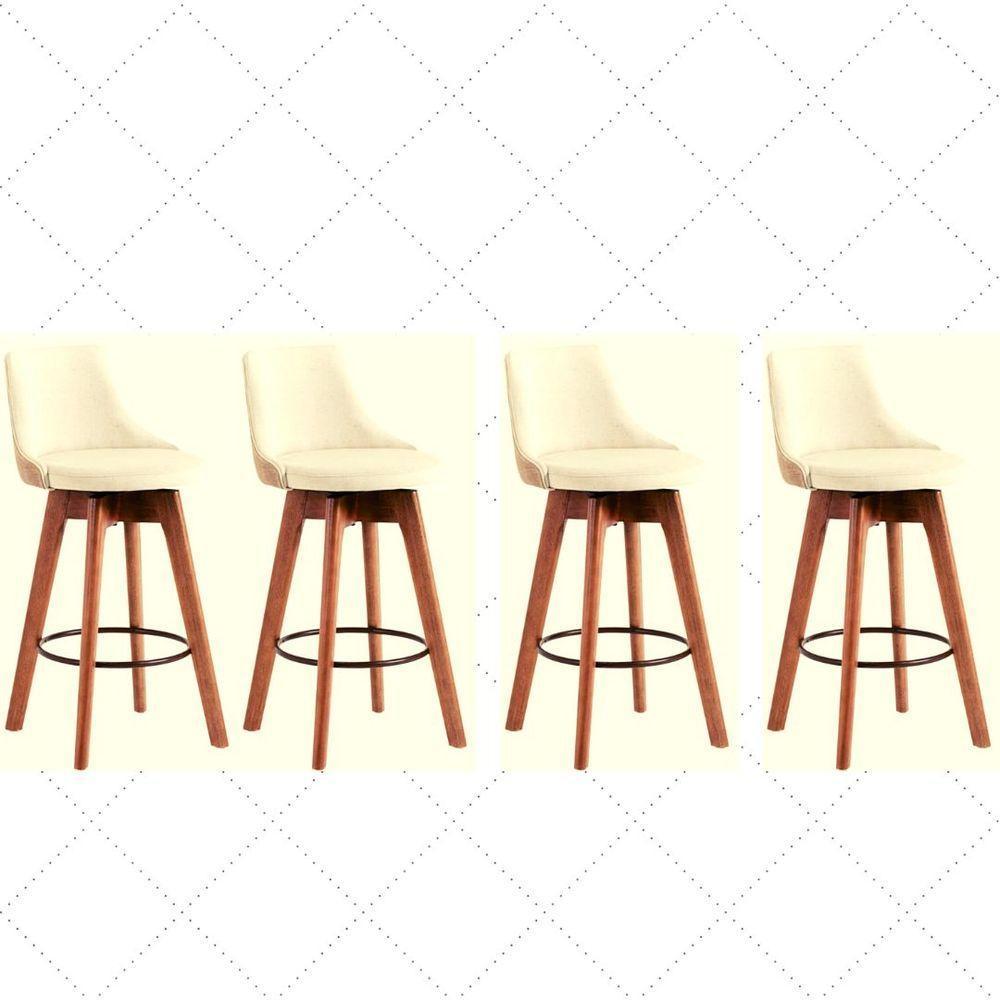 Kit 4 Banquetas Gourmet Para Cozinha Ou Bancada Bege Claro - 3