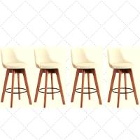 Kit 4 Banquetas Gourmet Para Cozinha Ou Bancada Bege Claro - 3