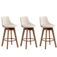 Kit 3 Banquetas Gourmet Para Cozinha Ou Bancada Bege Claro - 1