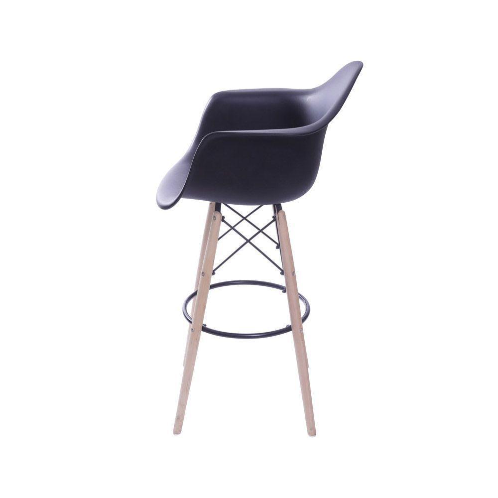 Banqueta Eames Dkr Com Braço Preta - 3