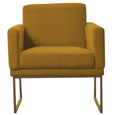 Poltrona Decorativa Juliette Suede Com Armação Dourada Metal