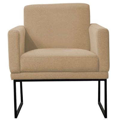 Poltrona Decorativa Juliette Suede Com Armação Preta Metal