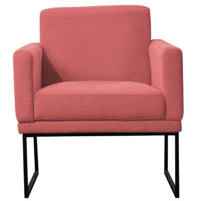 Poltrona Decorativa Juliette Suede Com Armação Preta Metal