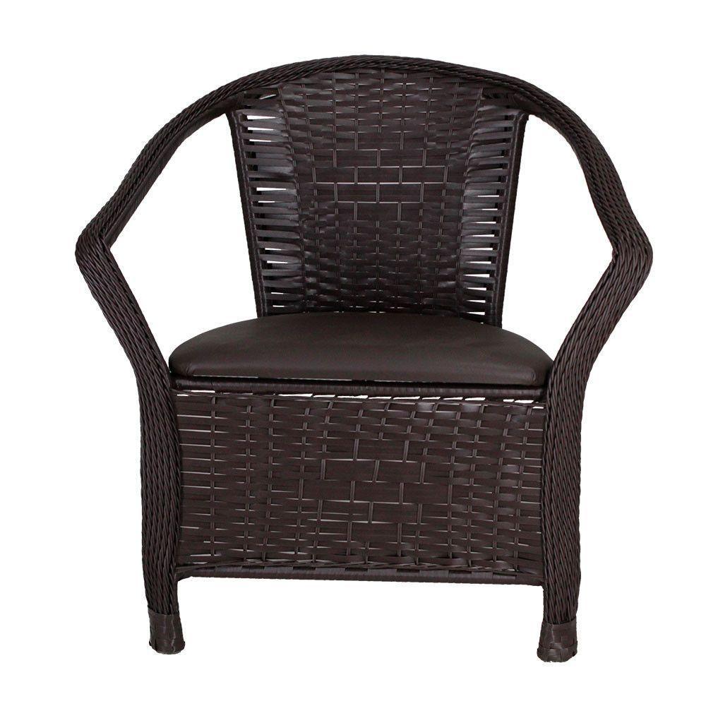 Kit 3 Poltrona Navegantes Fibra Sintética Tabaco Com Marrom - 7