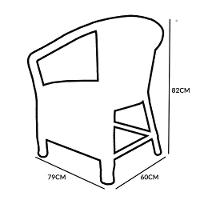 Kit 3 Poltrona Navegantes Fibra Sintética Tabaco Com Marrom - 5