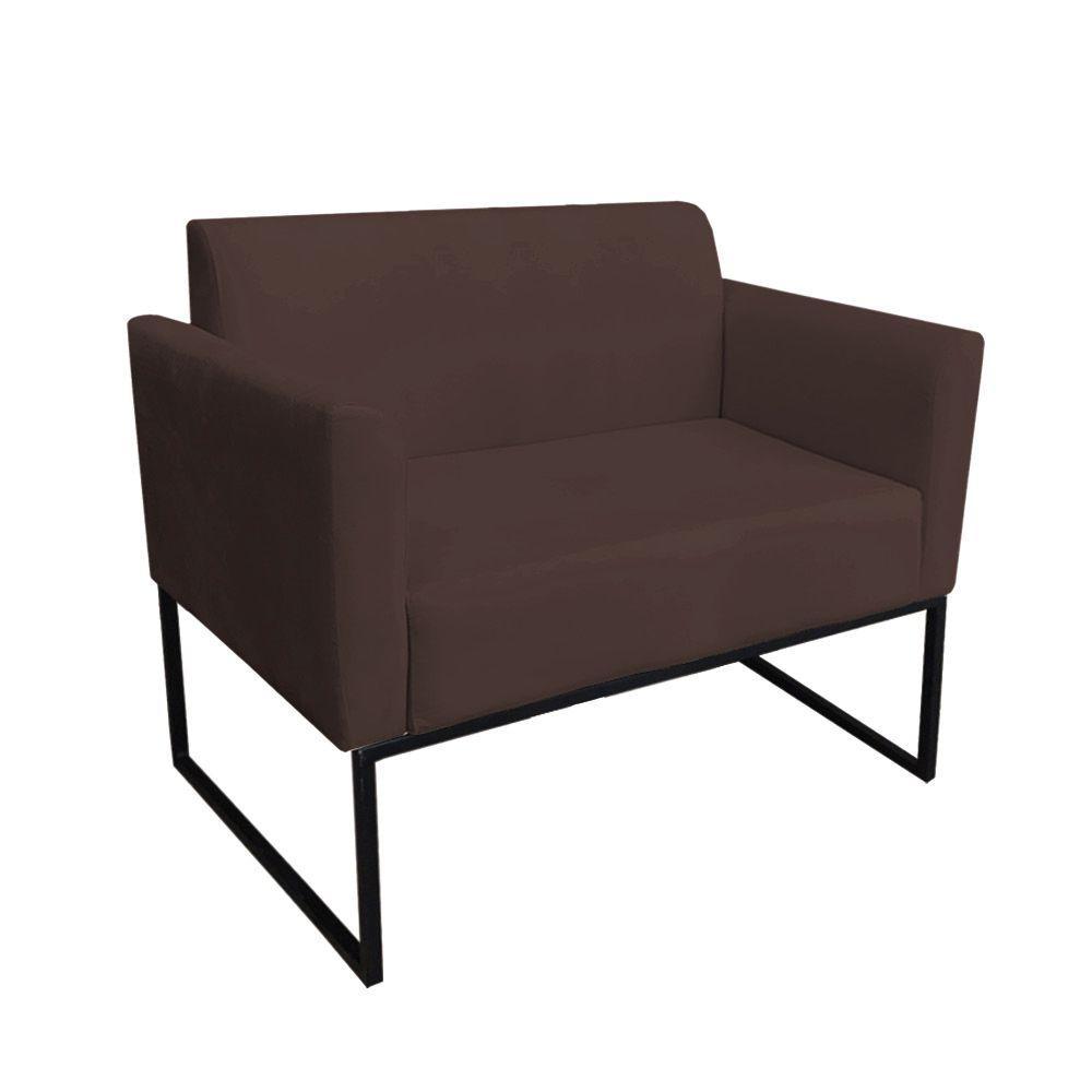 Kit 01 Namoradeira e 01 Poltrona Marisa Suede Base - 4