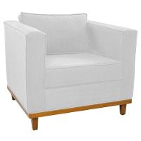 Kit Sofá 2 Lugares Poltrona Europa Suede Branco - 2