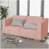 Kit Sofá 2 Lugares 2 Poltronas Europa Suede Rosê - 6