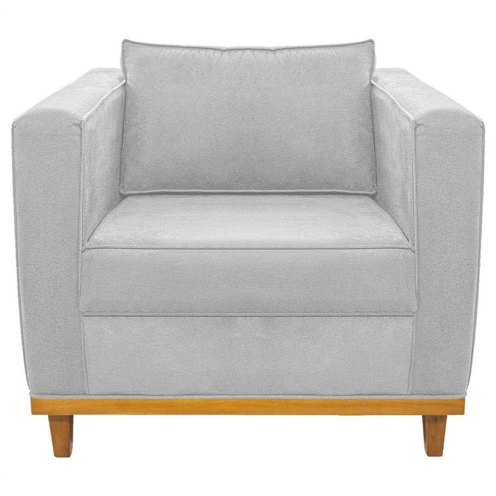 Kit Sofá 2 Lugares Poltrona Europa Corano Branco - 3