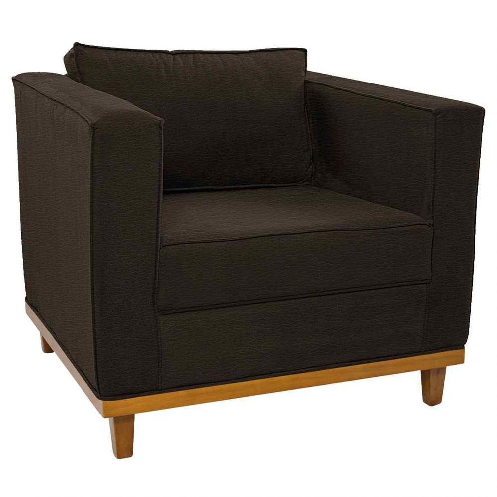 Kit Sofá 2 Lugares Poltrona Europa Corano Marrom - 2