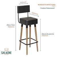 Conjunto 3 Banquetas Barcelona Tecido Sintético Verde - 2