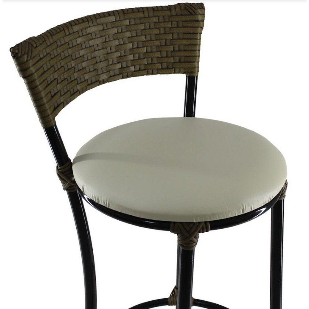 Kit 4 Banquetas Altas Forts Aço Fibra Pequi Branco Gelo - 4