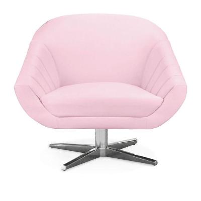 Poltrona Giovana Suede Rosa Bebê