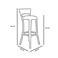 Kit 4 Banquetas Altas Forts Fibra Aço Acesse Argila Marrom - 3