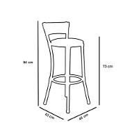 4 Banquetas Altas Forts Fibra Aço Acesse Preto Branco Gelo - 4