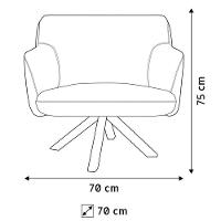 Poltrona Decorativa Giratória Base Giromad Madeira Jade B-304 Veludo Azul Marinho - Domi - 2