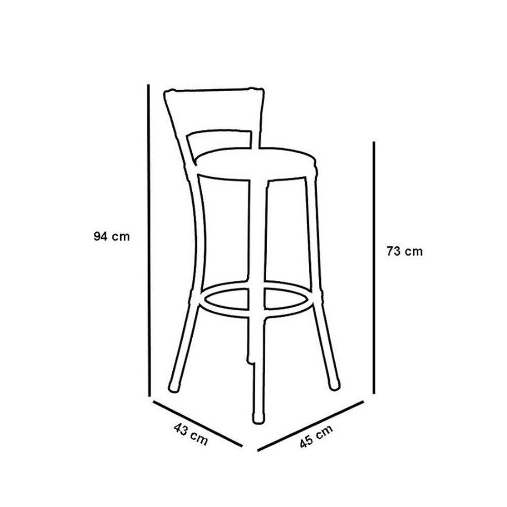 Kit 4 Banquetas Altas Forts Fibra Aço Acesse Preto Marrom - 3