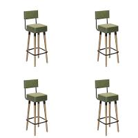 Conjunto 4 Banquetas Barcelona Tecido Sintético Verde - 1