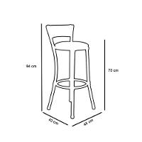 Kit 4 Banquetas Altas Forts Fibra Acesse Móveis Pequi Marrom - 4