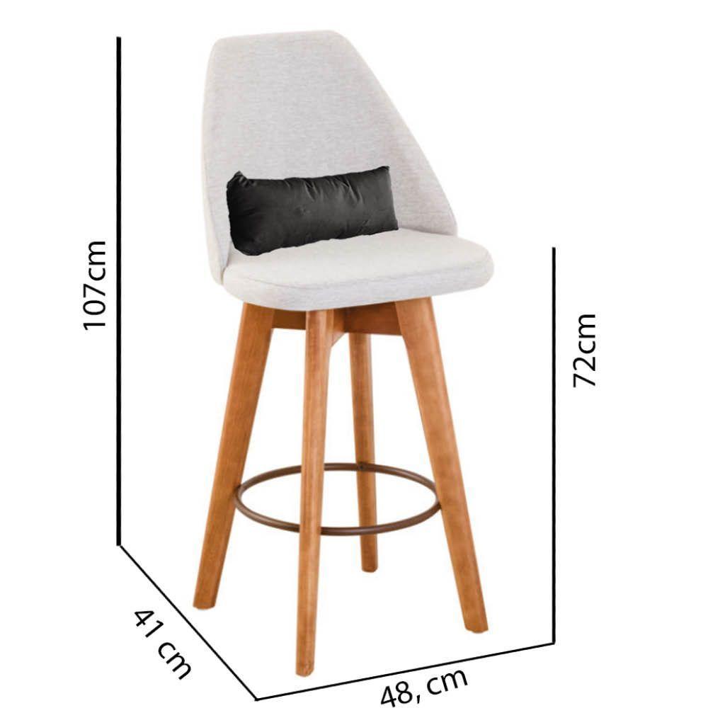 Kit 10 Banquetas Bege Claro E Almofada Suede Cinza - 5