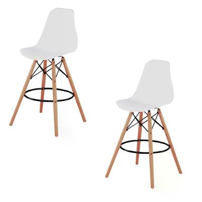 Kit 02 Banqueta Eiffel - Branco Branco