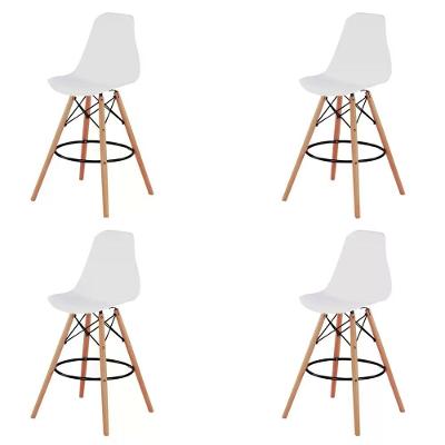 Kit 04 Banqueta Eiffel - Branco Branco