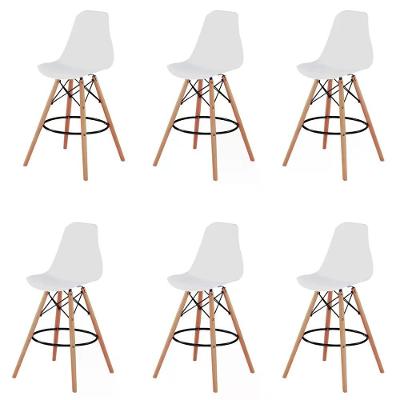 Kit 06 Banqueta Eiffel - Branco Branco