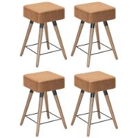 Kit 04 Banquetas Baixas 50x32cm Com Pés Palito Amarula - 1