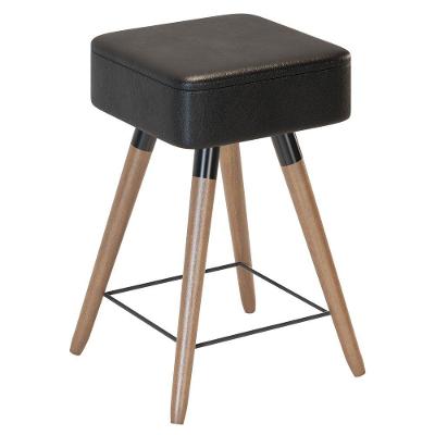 Banqueta Baixa Decorativa Rio 50x32cm Com Pés Palito Preto