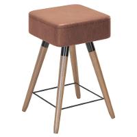 Kit 02 Banquetas Baixas 50x32cm Com Pés Palito Coffee - 5