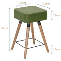 Kit 02 Banquetas Baixas 50x32cm Com Pés Palito Corano Verde - 2