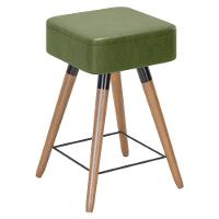 Kit 03 Banquetas Baixas 50x32cm Com Pés Palito Corano Verde - 3