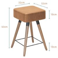 Kit 06 Banquetas Baixas 50x32cm Com Pés Palito Amarula - 2