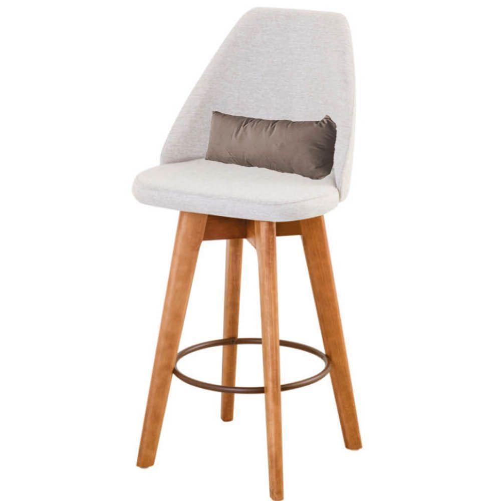 Kit 06 Banquetas Bege Claro E Almofada Suede Bege - 4