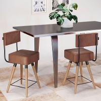 Kit 02 Banquetas Cadeiras 73cm Com Encosto Corano Coffee - 4