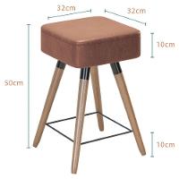 Kit 06 Banquetas Baixas 50x32cm Com Pés Palito Coffee - 2