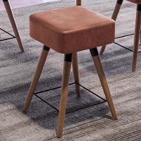 Kit 06 Banquetas Baixas 50x32cm Com Pés Palito Coffee - 4