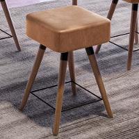 Kit 03 Banquetas Baixas 50x32cm Com Pés Palito Amarula - 4