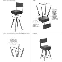 Kit 02 Banquetas Cadeiras 73cm Com Encosto Corano Verde - 2