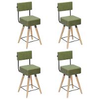Kit 04 Banquetas Cadeiras 73cm Com Encosto Corano Verde - 1